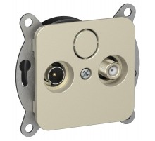 FLITE Розетка 2-ая TV+SAT экр. оконечная РТВс-2-1-1-ФлШ шампань  FI-AF23-O-K37  IEK