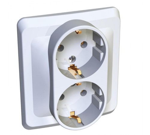 Этюд Белый С/У Розетка 2-ая с заземлением  PC16-007B  SE снято с произв. аналог - BLNRS001021