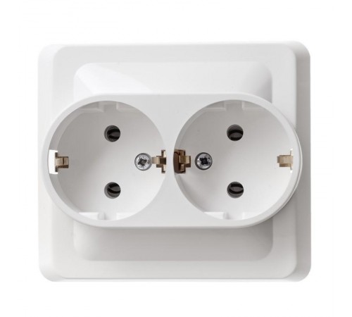 Этюд Белый С/У Розетка 2-ая с заземлением  PC16-007B  SE снято с произв. аналог - BLNRS001021