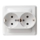 Этюд Белый С/У Розетка 2-ая с заземлением  PC16-007B  SE снято с произв. аналог - BLNRS001021