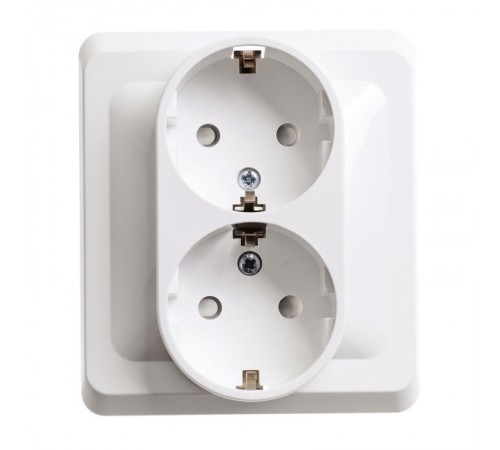 Этюд Белый С/У Розетка 2-ая с заземлением  PC16-007B  SE снято с произв. аналог - BLNRS001021