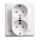 Этюд Белый С/У Розетка 2-ая с заземлением  PC16-007B  SE снято с произв. аналог - BLNRS001021