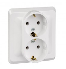 Этюд Белый С/У Розетка 2-ая с заземлением  PC16-007B  SE снято с произв. аналог - BLNRS001021
