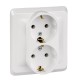 Этюд Белый С/У Розетка 2-ая с заземлением  PC16-007B  SE снято с произв. аналог - BLNRS001021