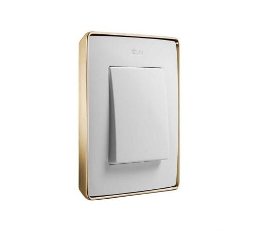 Simon 82 Рамка декоративная, 4 поста, Select, S82 Detail, белый-золото  8201640-245  Simon