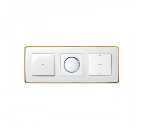 Simon 82 Рамка декоративная, 3 поста, Select, S82 Detail, белый-золото  8201630-245  Simon