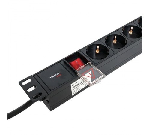 Блок розеток PDU TERACOM PRO 19" 1U 16А/250В 8 розеток Schuko 2 метра сечение 3x1,5 мм2  TRP-HPD-LS-16A-8SH-2MSH  EKF