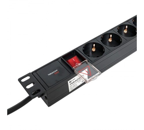 Блок розеток PDU TERACOM PRO 19" 1U 16А/250В 8 розеток Schuko 2 метра сечение 3x1,5 мм2  TRP-HPD-LS-16A-8SH-2MSH  EKF