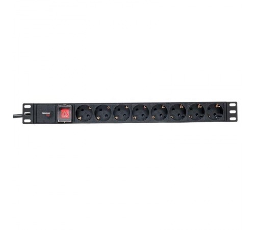 Блок розеток PDU TERACOM PRO 19" 1U 16А/250В 8 розеток Schuko 2 метра сечение 3x1,5 мм2  TRP-HPD-LS-16A-8SH-2MSH  EKF