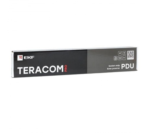 Блок розеток PDU TERACOM PRO 19" 1U 16А/250В 8 розеток Schuko 2 метра сечение 3x1,5 мм2  TRP-HPD-LS-16A-8SH-2MSH  EKF