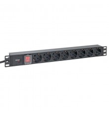 Блок розеток PDU TERACOM PRO 19" 1U 16А/250В 8 розеток Schuko 2 метра сечение 3x1,5 мм2  TRP-HPD-LS-16A-8SH-2MSH  EKF