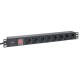 Блок розеток PDU TERACOM PRO 19" 1U 16А/250В 8 розеток Schuko 2 метра сечение 3x1,5 мм2  TRP-HPD-LS-16A-8SH-2MSH  EKF