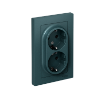 AtlasDesign Изумруд Розетка 2-ая с заземлением, 16А, (в сборе с рамкой)  ATN000824  SE