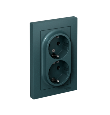 AtlasDesign Изумруд Розетка 2-ая с заземлением, 16А, (в сборе с рамкой)  ATN000824  SE