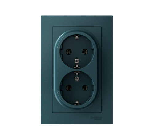 AtlasDesign Изумруд Розетка 2-ая с заземлением, 16А, (в сборе с рамкой)  ATN000824  SE