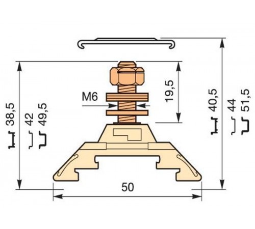 Клемма HD35/16.F6.19 1шпилька  1SNA295398R0700  TE