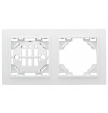 Минск Рамка 2-местная горизонтальная белая EKF  Basic  ERM-G-302-10  EKF