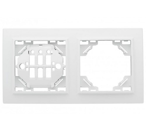 Минск Рамка 2-местная горизонтальная белая EKF  Basic  ERM-G-302-10  EKF