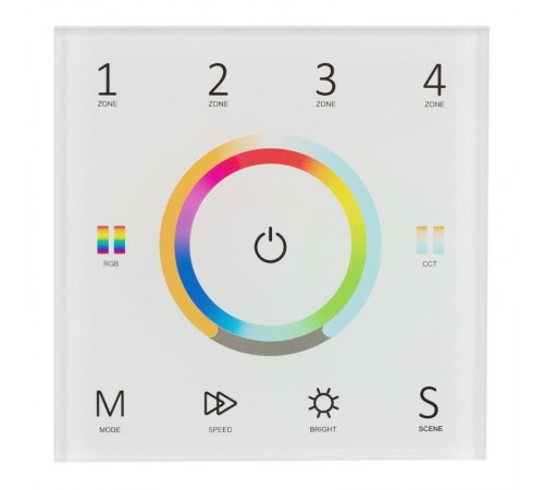 Панель Sens SMART-P67-MULTI White (230V, 4 зоны, 2.4G)  028321  Arlight