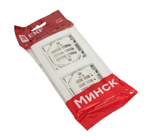 Минск Рамка 2-местная горизонтальная белая EKF  Basic  ERM-G-302-10  EKF