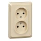 Этюд Кремовый С/У Розетка 2-ая без заземления без шторок 16А 250B  PC16-105K  SE