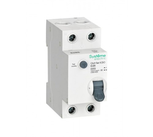 Выключатель автоматический дифференциального тока 1P+N 25A C 6kA 10мА Тип-А City9  C9D61625 Systeme Electric