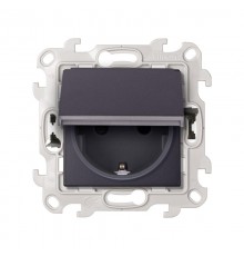 Simon 24 Графит Розетка 2К+З IP44 Push&Go  2420448-038  Simon