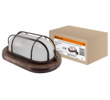 Светильник пылевлагозащищенный под лампу для ЖКХ НПБ1202 венге овал с реш. 100Вт IP54  SQ0303-0439  TDM