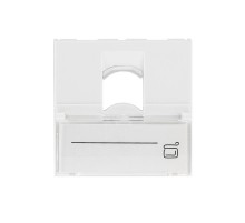 Вставка Mosaic 45x45, на 1 порт с прозрачной шторкой и увеличенным окном маркировки, белая  03-0161  REXANT