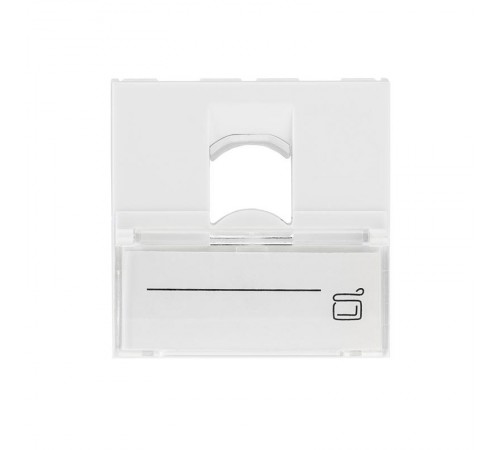 Вставка Mosaic 45x45, на 1 порт с прозрачной шторкой и увеличенным окном маркировки, белая  03-0161  REXANT