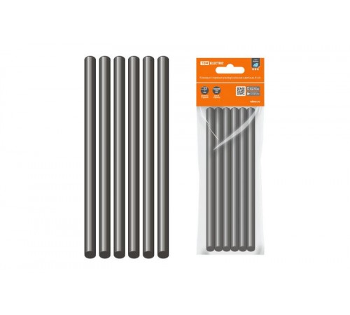 Клеевые стержни универсальные черные, 11 мм x 100 мм, 6 шт, "Алмаз"   SQ1024-0512  TDM