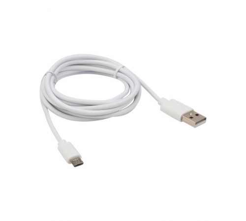 Кабель micro USB (male) штекер - USB-A (male) штекер, длина 1,8 метра, белый (PE пакет)  18-1164  REXANT