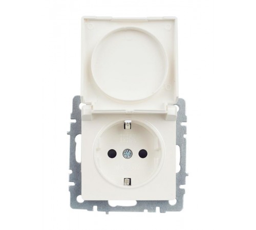 BRITE Розетка с заземлением со шторками с кр. 16А IP44 РСбш10-3-44-БрЖ жемчуг  BR-R16-16-44-K36  IEK