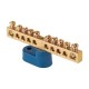 Шина "0" N (6х9мм) 10 отверстий латунь синий угловой изолятор EKF PROxima  sn0-63-10-1  EKF