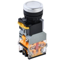 Кнопка D8-11D d=22мм 1з+1р с подсветкой белая  BBT30-11D-3-12-K01  IEK