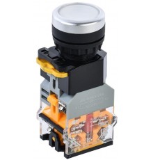 Кнопка D8-11D d=22мм 1з+1р с подсветкой белая  BBT30-11D-3-12-K01  IEK