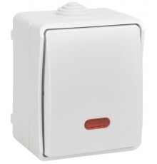 FORS Переключатель 1-клавишный с индикацией О/У IP54 ВС20-1-1-ФБ Белый  EVS11-K01-10-54-DC  IEK