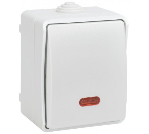 FORS Переключатель 1-клавишный с индикацией О/У IP54 ВС20-1-1-ФБ Белый  EVS11-K01-10-54-DC  IEK