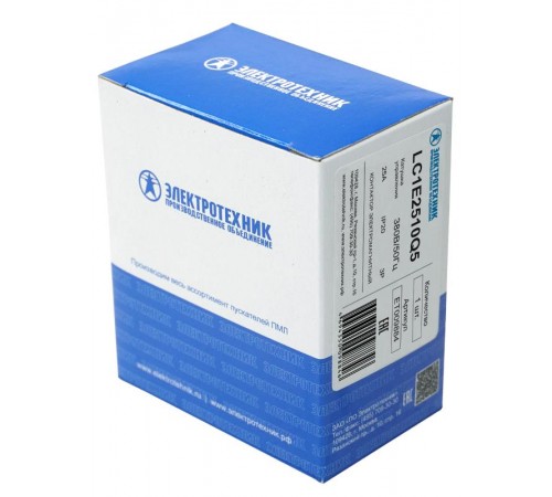 LC1E2510Q5, 3Р, 25А, 1НО, 380В/50Гц, контактор электромагнитный  (ЭТ)  ET009884  Электротехник