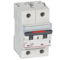 Выключатель автоматический двухполюсный DX3 25A C 36кА (3 мод)  410010  Legrand