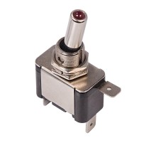Тумблер 12V 25А (3c) ON-OFF однополюсный с красной LED подсветкой  36-4330  REXANT