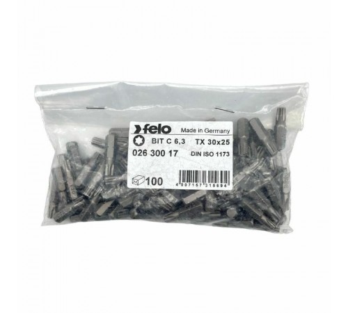 Бита Torx 30X25, серия Industrial, 100 шт  02630017  Felo