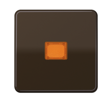 Клавиша с оранжевым окошком для выключателя с подсветкой; коричневая  CD590KOBFBR  Jung