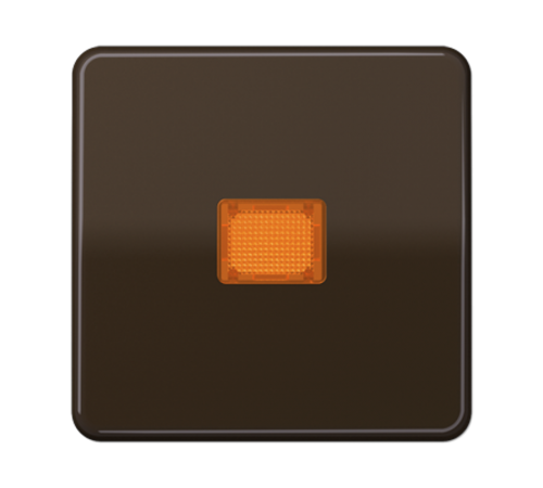 Клавиша с оранжевым окошком для выключателя с подсветкой; коричневая  CD590KOBFBR  Jung
