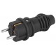 Вилка  каучуковая c заземлением 16А IP44 прямая черная  VX13-B-IP44  Б0069321  ЭРА