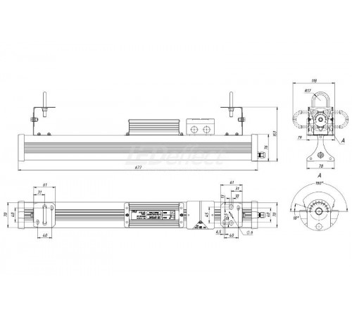 Светильник светодиодный промышленный ДПО LE-СПО-12-090-0413-65Х Эйфель 90Вт 5000К IP65 расееиватель прозрачный  LE-СПО-12-090-0413-65Х  LEDeffect