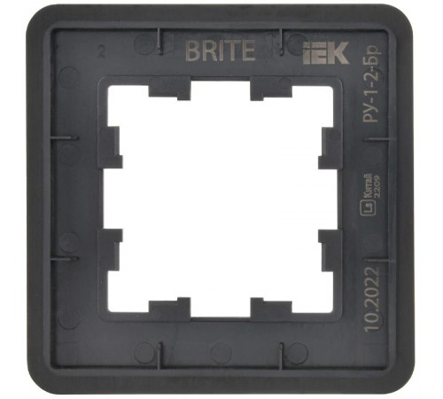 BRITE Рамка 1-ая РУ-1-1-Бр металл черный RE AL  BR-M12-M-21-K02  IEK