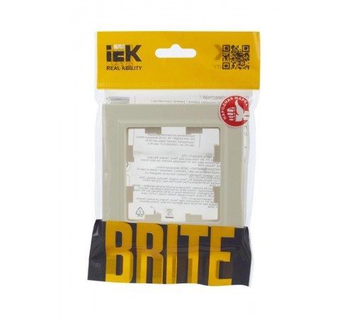 BRITE Рамка 1-ая РУ-1-БрКр бежевый  BR-M12-K10  IEK