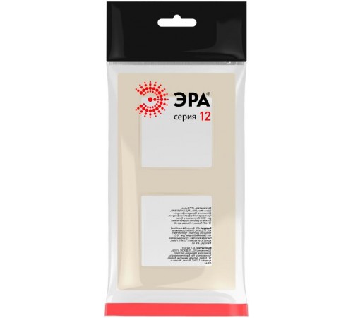 Рамка для розеток и выключателей  Серия 12 12-5202-02 на 2 поста, Классик, слоновая кость  Б0067690  ЭРА