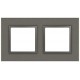 Рамка для розеток и выключателей Elegance 14-5202-16 на 2 поста, металл, титан  Б0065843  ЭРА
